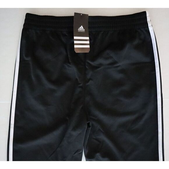 adidas 952125 Big Boys Sz XL (18/20) Black/White 3-Stripe Fleece Jogger Pants - Picture 7 of 9